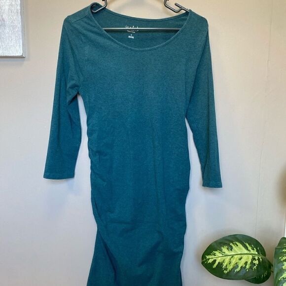 Ingrid and Isabel Maternity Dark Green Dress - Picture 1 of 5